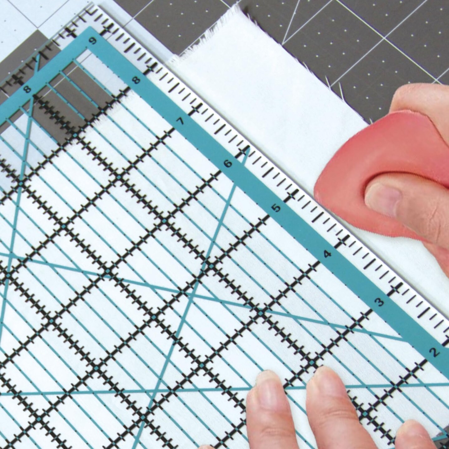 Quilting Rulers, Acrylic Quilt Ruler,4 Square Fabric Cutting Ruler (4.5"X4.5", 6"X6", 9.5"X9.5", 12.5"X12.5"), Quilting Templates with Non Slip Rings. (Blue)