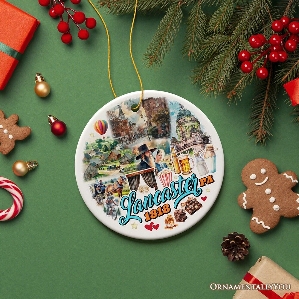 Artistic Lancaster Pennsylvania Ornament Beautiful Amish Cultures and Countryside Christmas Gift