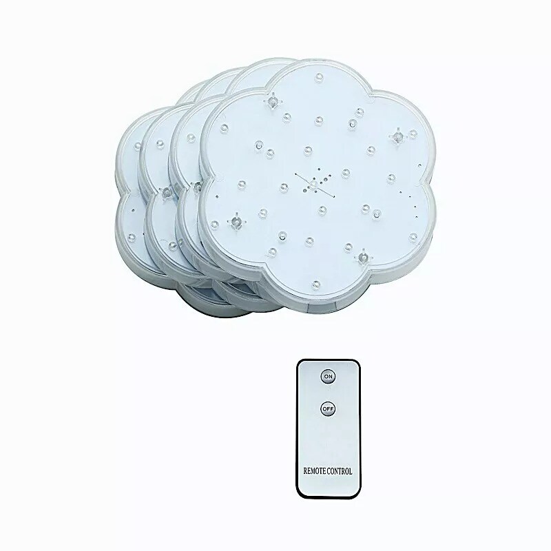 4 White 6" LED Vase Lights Remote Control Wedding Party Home Events Centerpieces