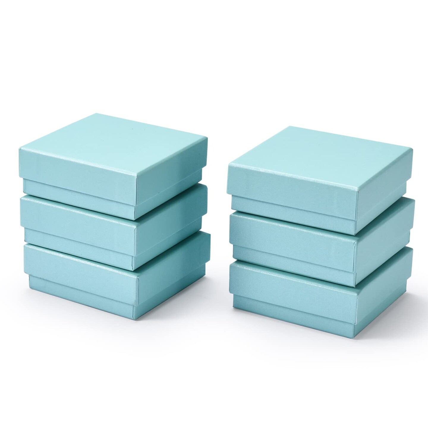 Dawhud Direct Jewelry Box Gift (6 pack) - Small Cardboard Jewelry Boxes Packaging For Earring, Bracelet, Necklace, Watches, Keychain Box, Cards, Letters - Small Gift Boxes With Lids - Blue Bulk Set