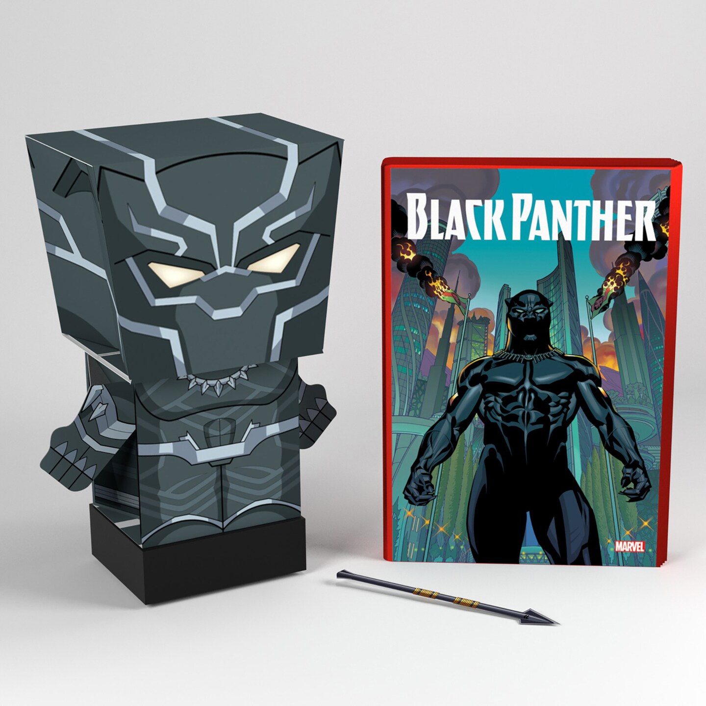 Pulp Heroes Snap Bots Pull Back Marvel 3D Figure Black Panther