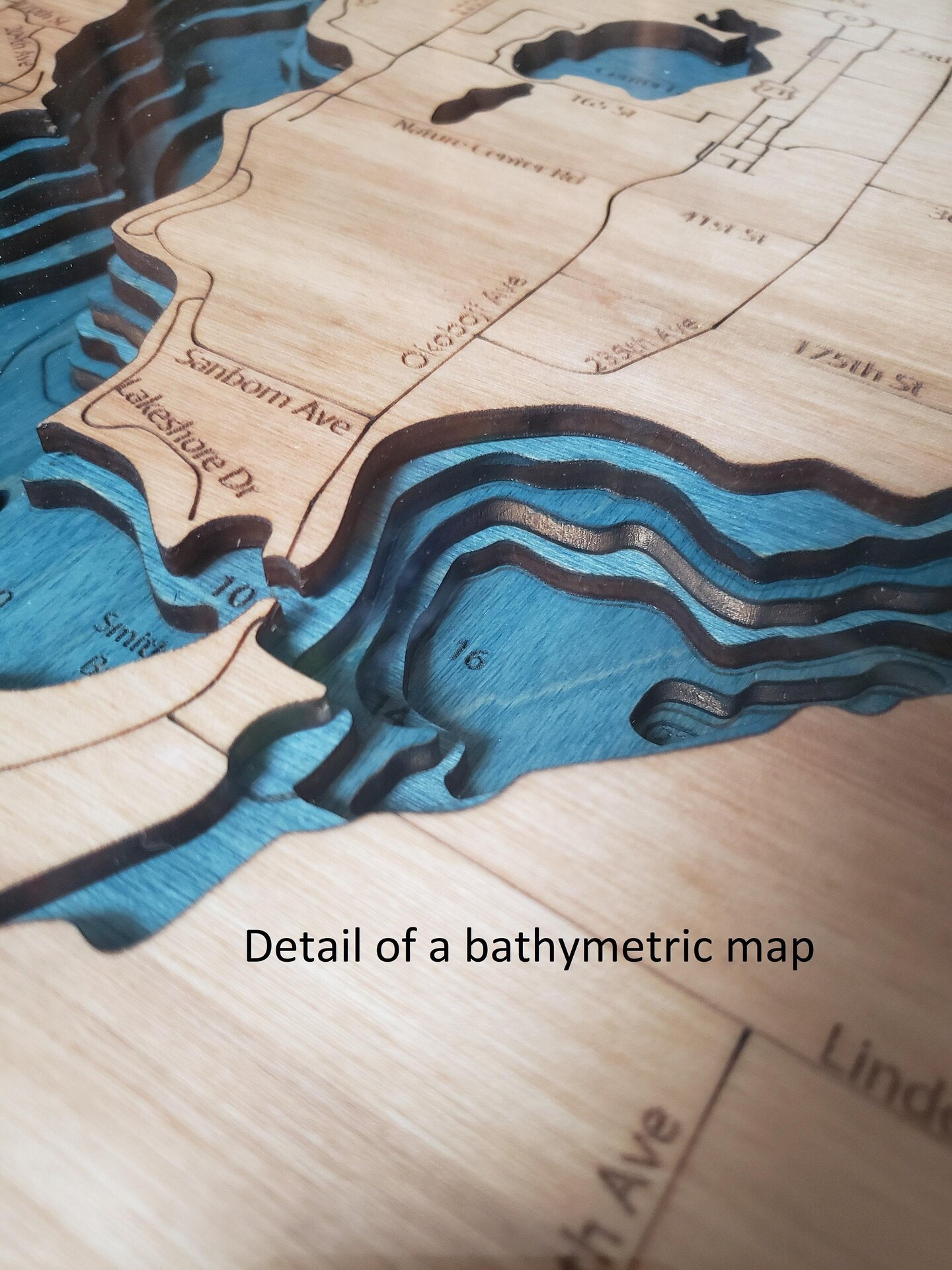 Houghton Lake 3d Wood Map product 5