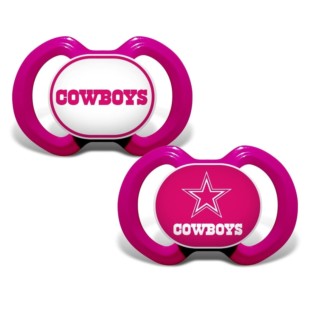 Dallas Cowboys Pink Pacifier 2-Pack Orthodontic Bpa-Free Infants 3 Months+