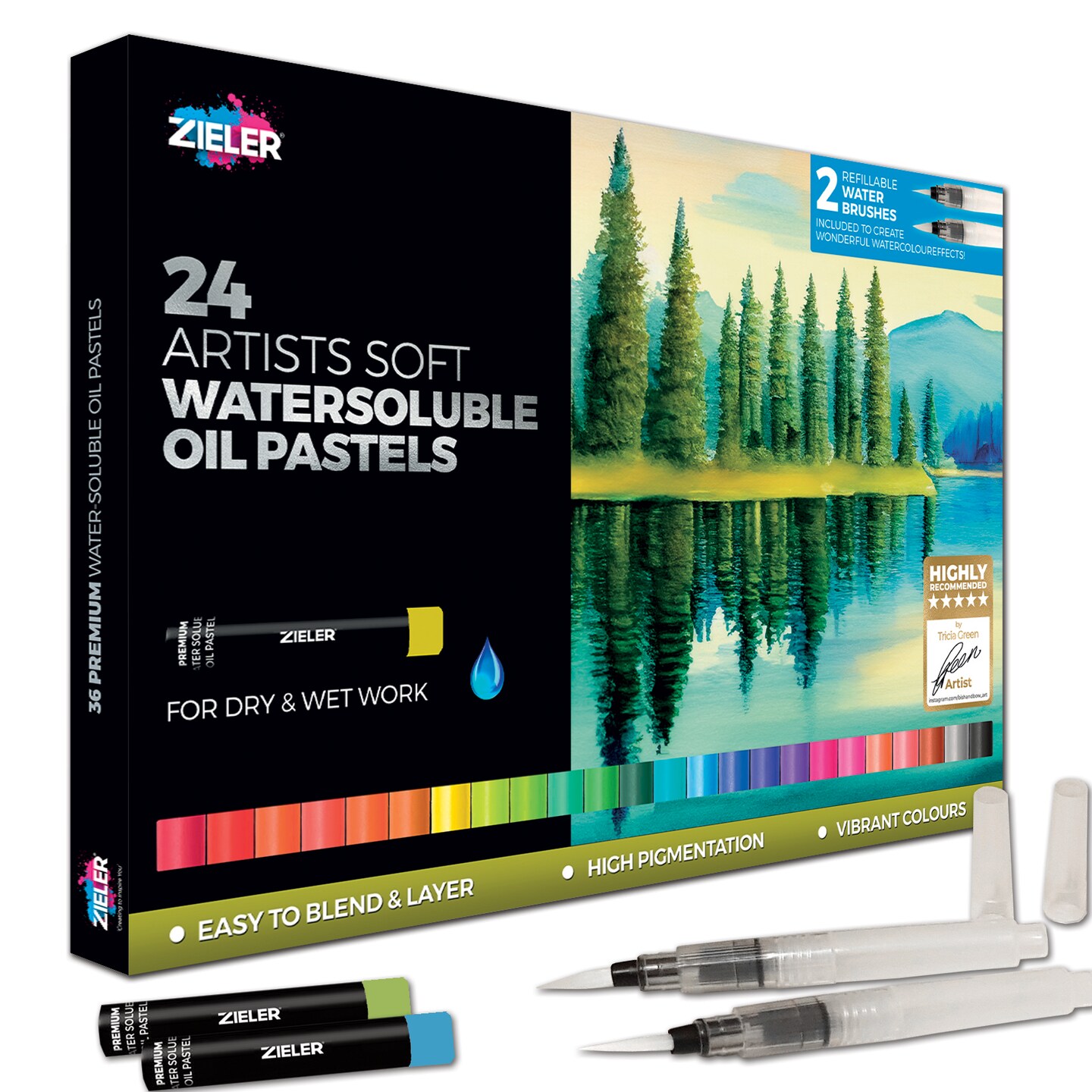 Zieler&#xAE; 24 Artists Soft Water-soluble Oil Pastels