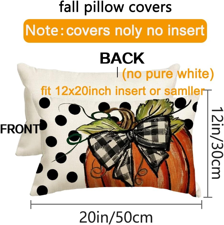 Fall Pillow Covers - 12x20 Inch