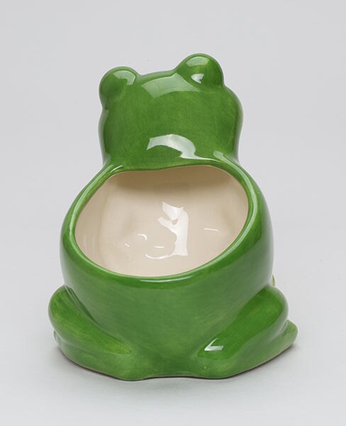 Ceramic Frog with Mushrooms Flower Pot, Spring Decor, Frog Lover Gift, Living Room Frog Decor