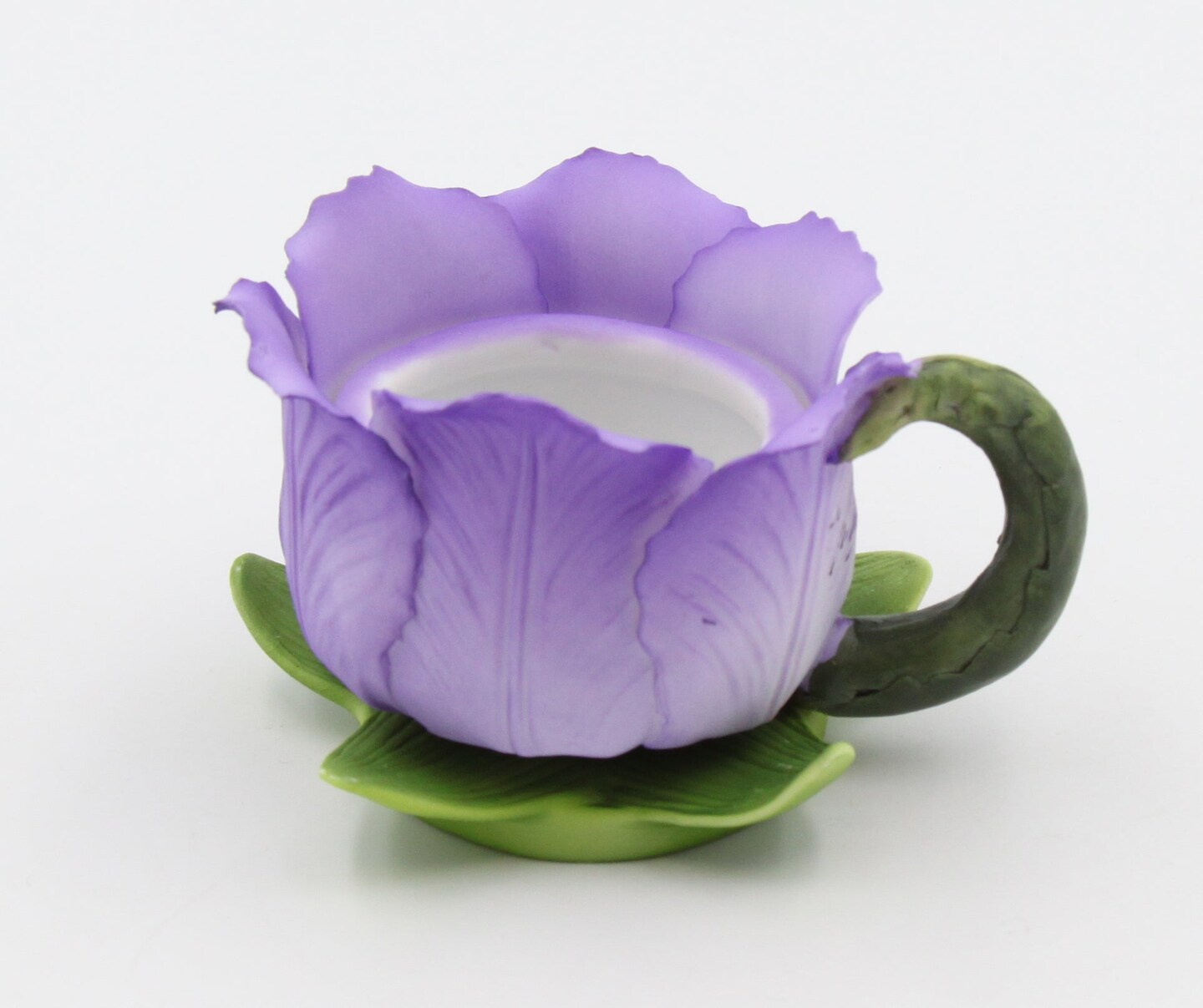 Ceramic Purple Tulip Flower Votive Candle Holder, Gift for Her, Gift for Mom, Home Decor