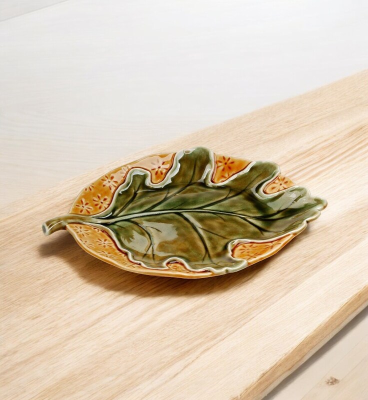 Ceramic Oak Leaf Plate, Autumn Table Decor, Farmhouse Decor, Gift for Her