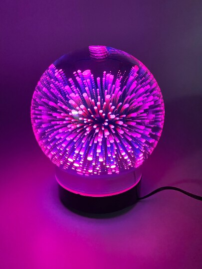 Sphere Diffusers For Essential Oils, 3D Glass Art -Fireworks- Oil Diffuser with Alternating Colors, Bedroom Decor, Gift for Her