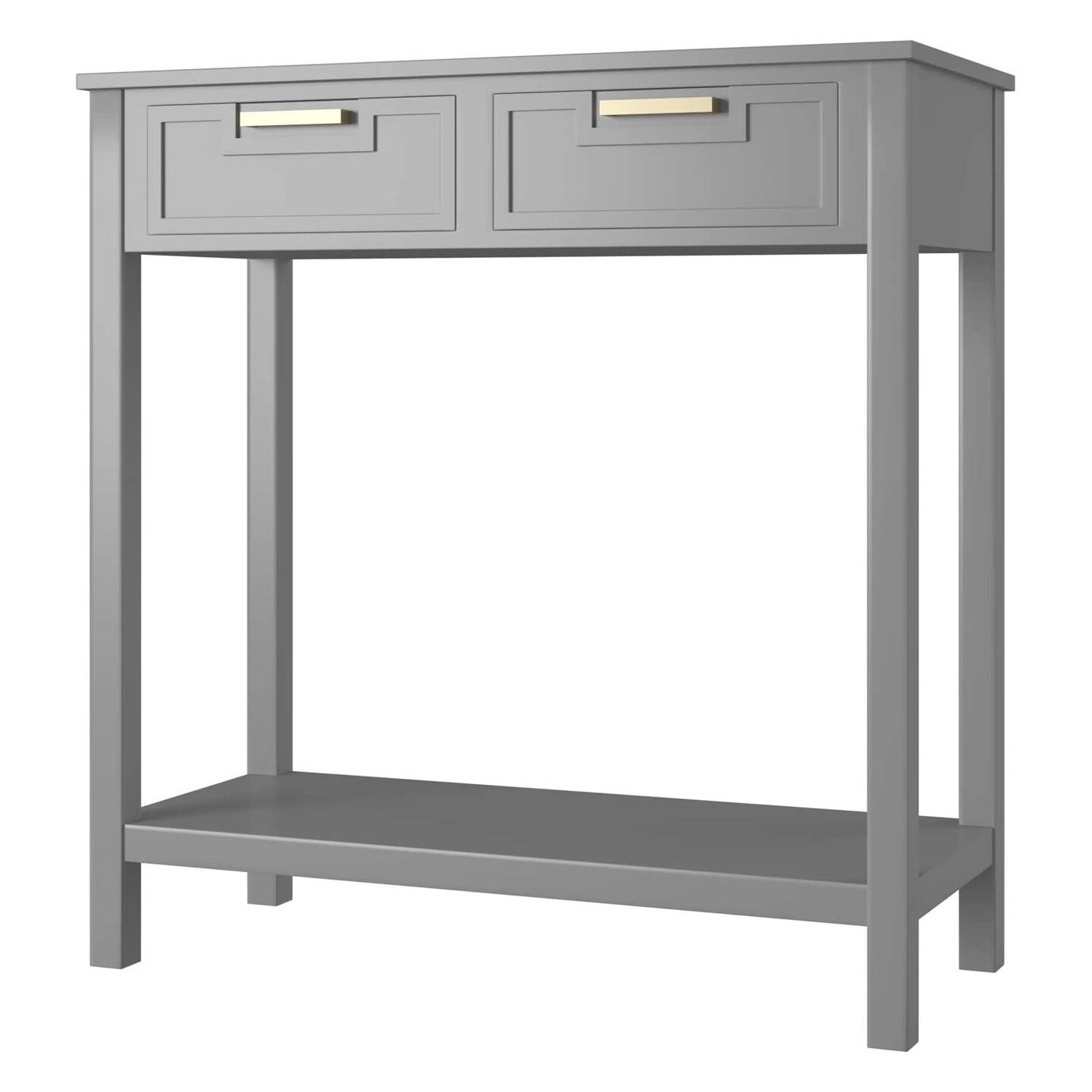 Modern Acacia Wood Entryway Table with Drawers Waterproof MDF Accent Cabinet
