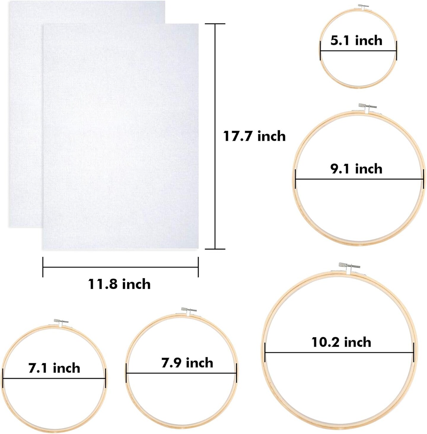 304 Pack Embroidery Kit, Cross Stitch Tools Set 200 Colors Threads(Multicolor)