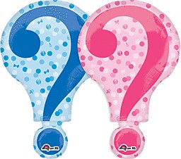 28&#x22; Pink or Blue ? Gender Reveal Mylar Balloon
