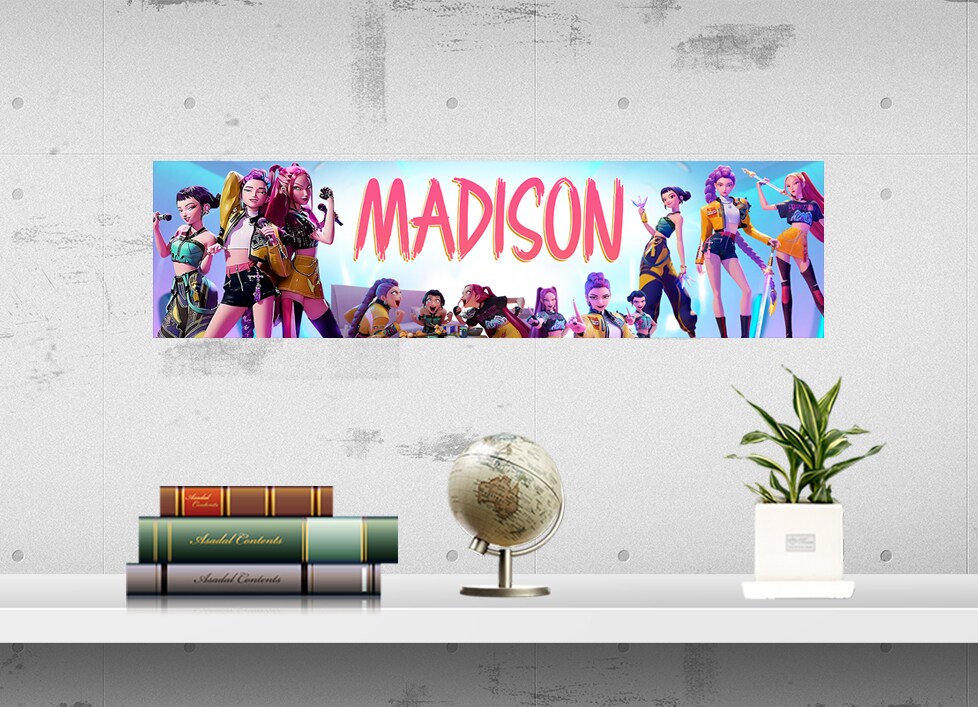 K-Pop Demon Hunters - Personalized Poster with Your Name, Birthday Banner, Customized Wall Décor, Framing Options