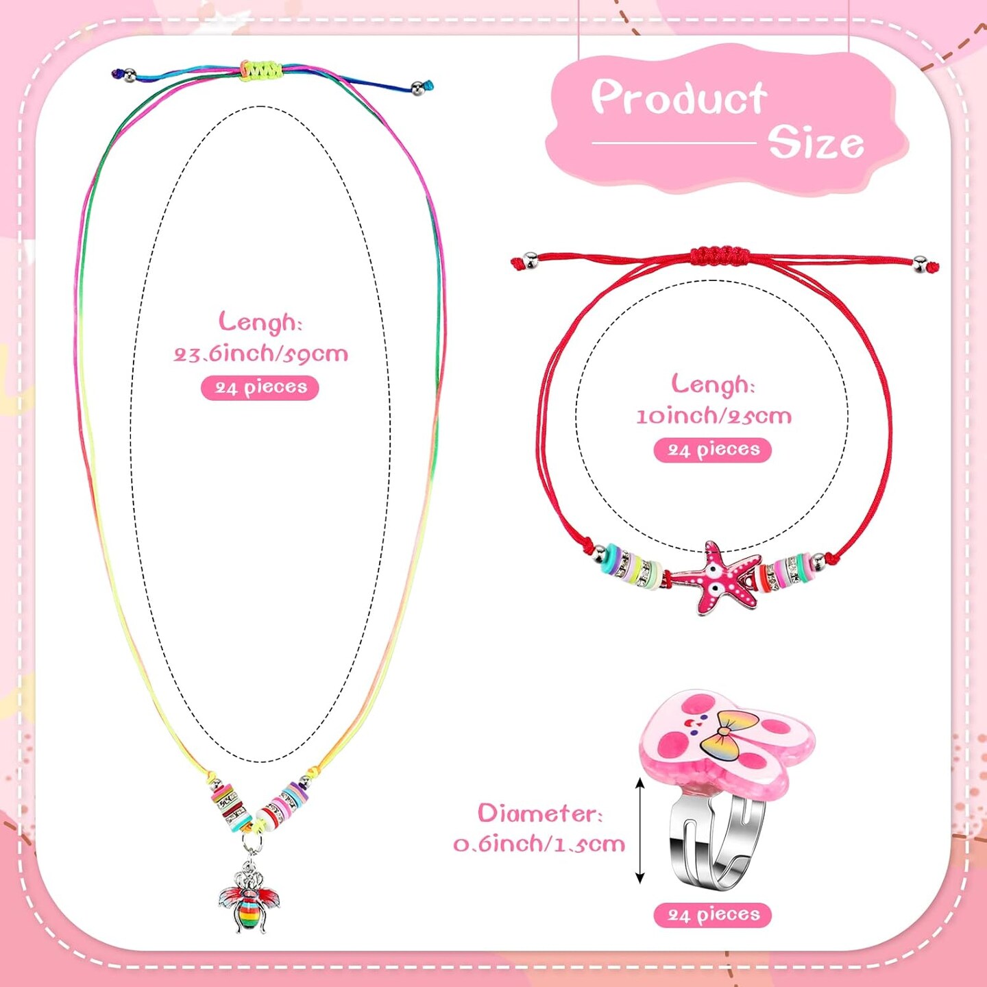 72 Pcs Little Girls Jewelry Sets Dresses up Jewelry for Kids[Multiple]