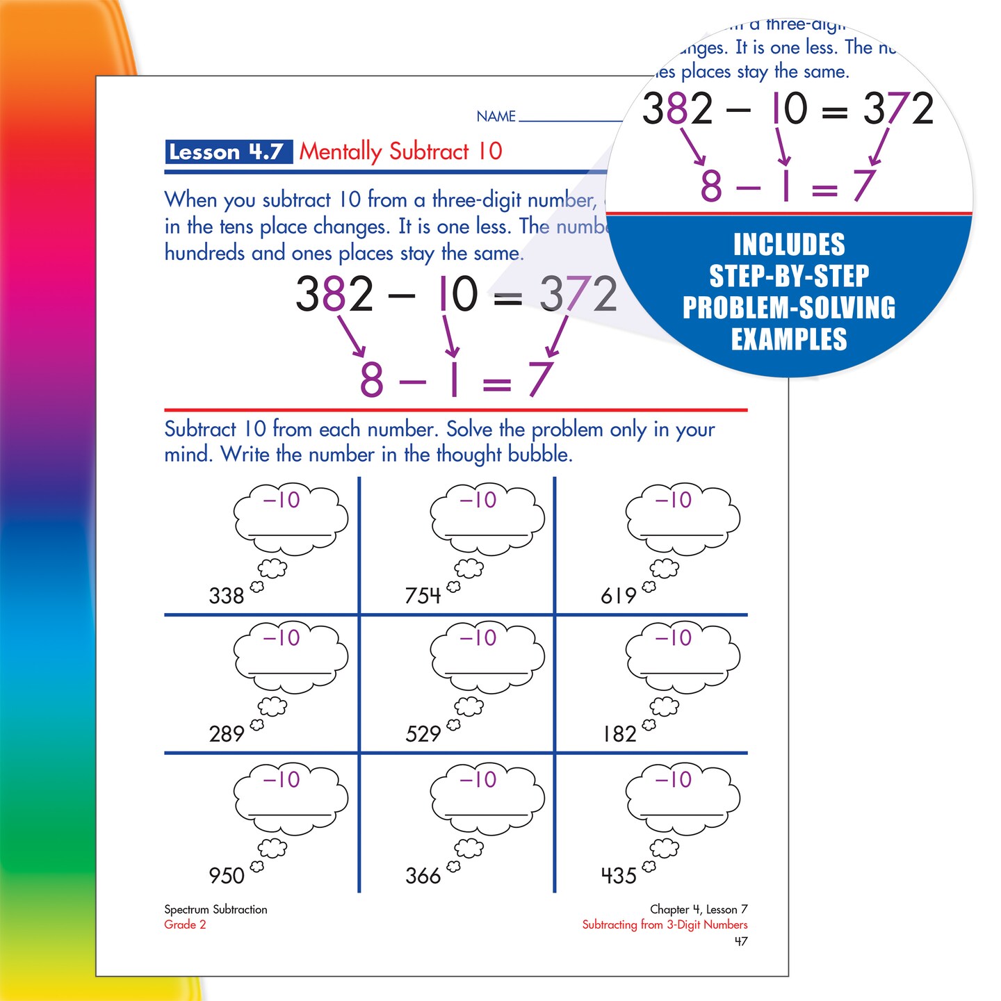 Spectrum Grade 2 Subtraction Workbook, Math Book for Kids Ages 7 to 8, Subtracting Within 1000, Place Value, Mathematics Equations, and More, Classroom or Homeschool Curriculum