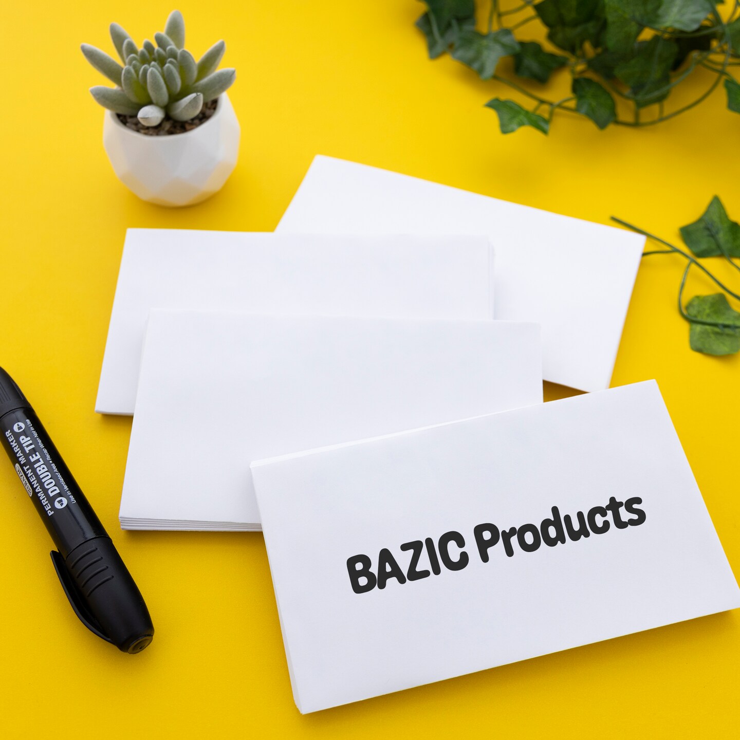 BAZIC #6 3/4 Self-Seal White Envelope (100/Pack)