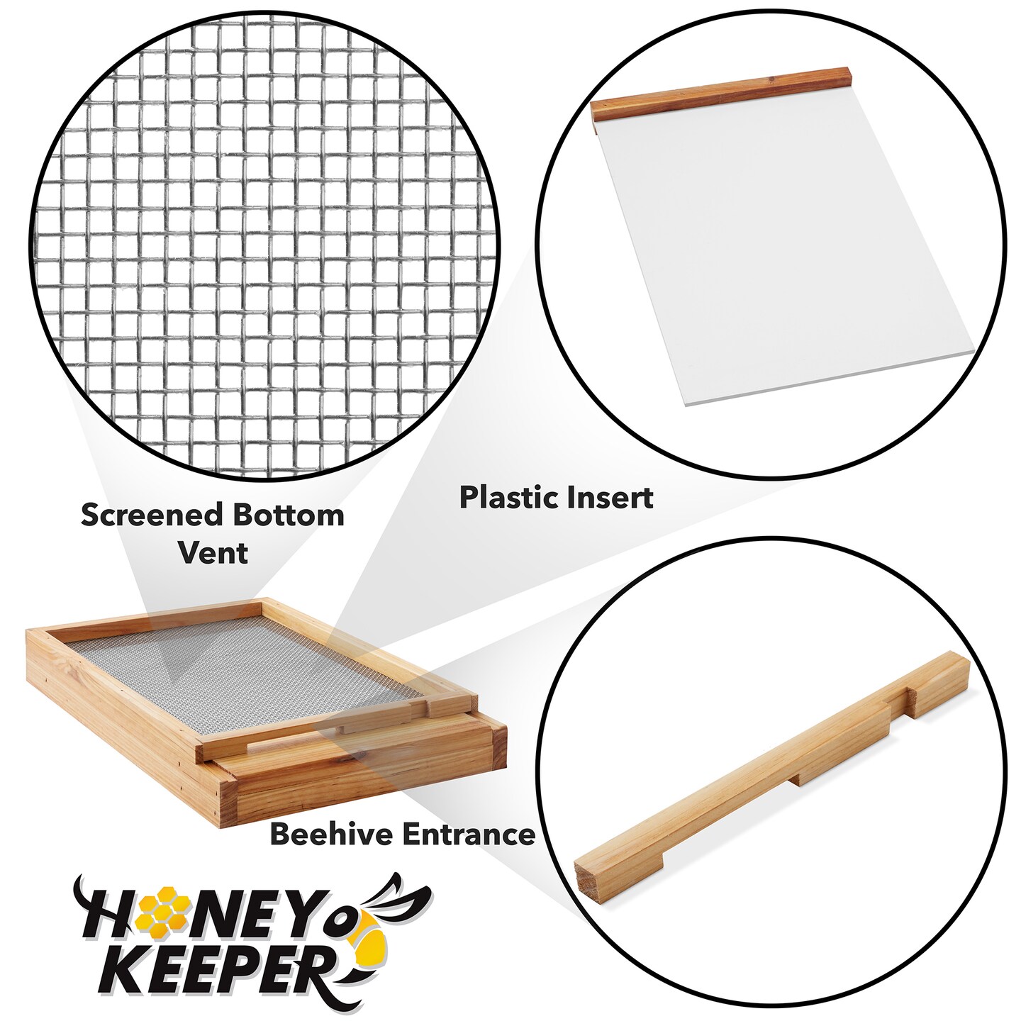 Honey Keeper Beehive Screened Bottom Board Dipped in 100% Beeswax for Langstroth Beekeeping