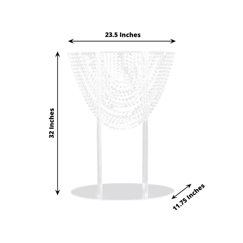 32&#x22; Clear Acrylic Crystal Chandelier Flower Display Stand Centerpiece Events