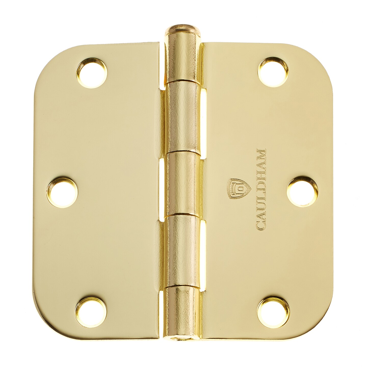 Cauldham Heavy-Duty 3-1/2" Interior Door Hinges with 5/8" Radius Corners - Brass