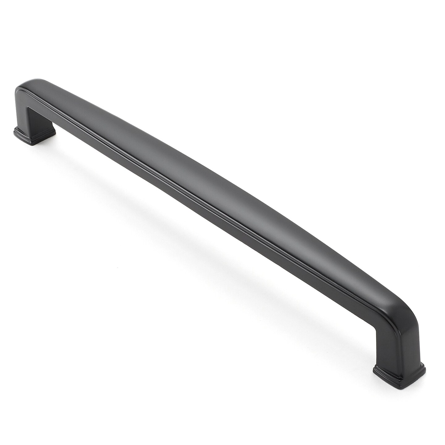 Cauldham Solid Kitchen Cabinet Handles (7-1/2" Hole Centers) - Drawer/Door Hardware - Style T765 - Matte Black