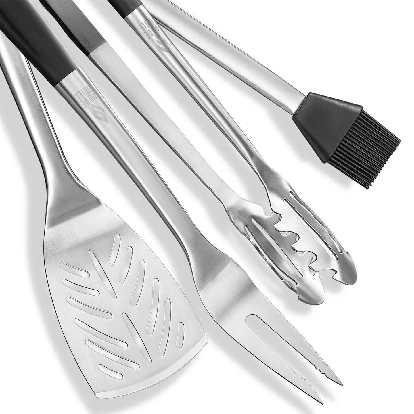 Pure Grill 4-Piece&#xA0;Stainless Steel BBQ Tool Utensil Set - Professional Grade Barbecue Accessories