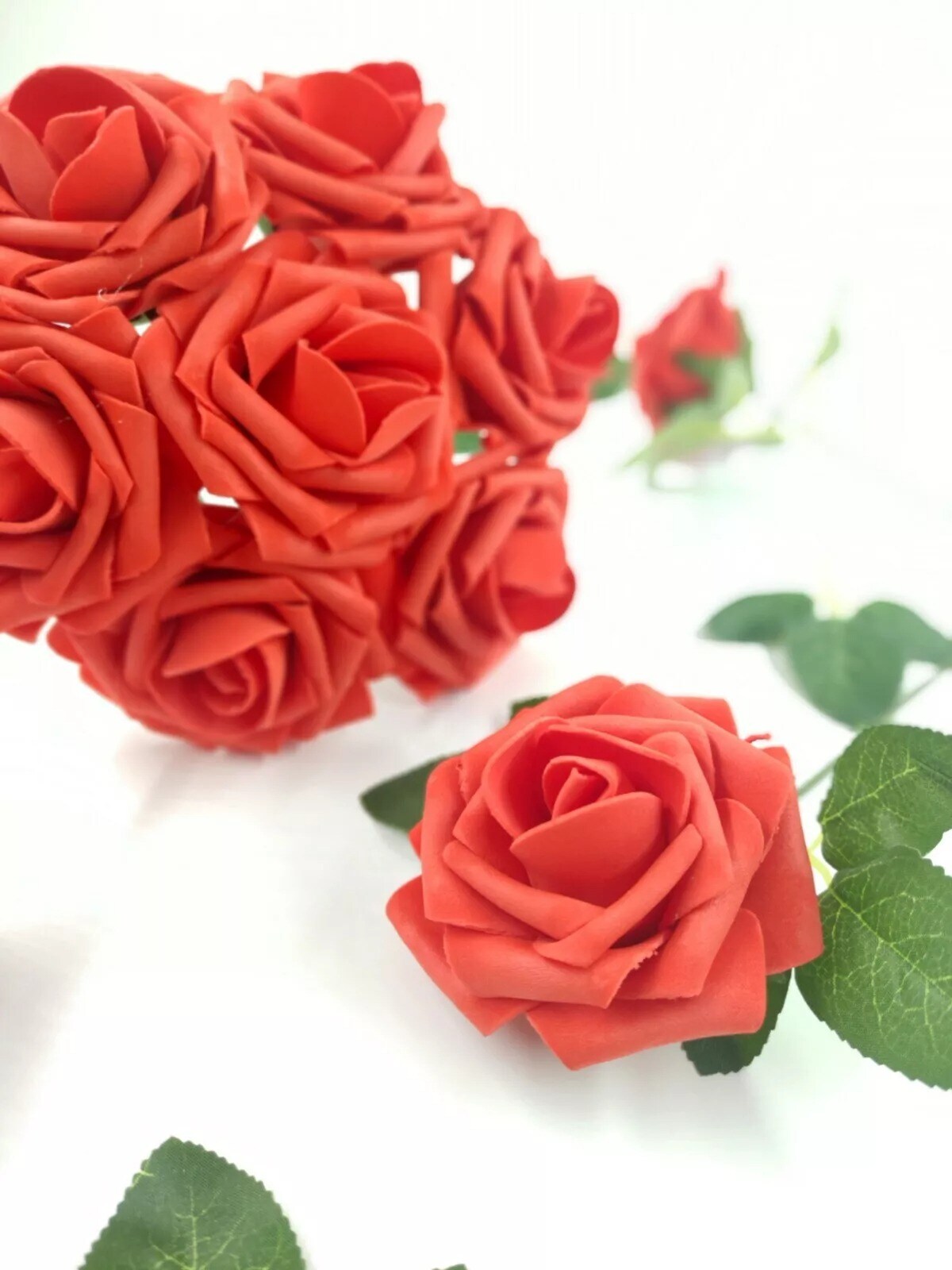 25pcs Artificial Flowers Real Looking Foam Roses Decoration DIY