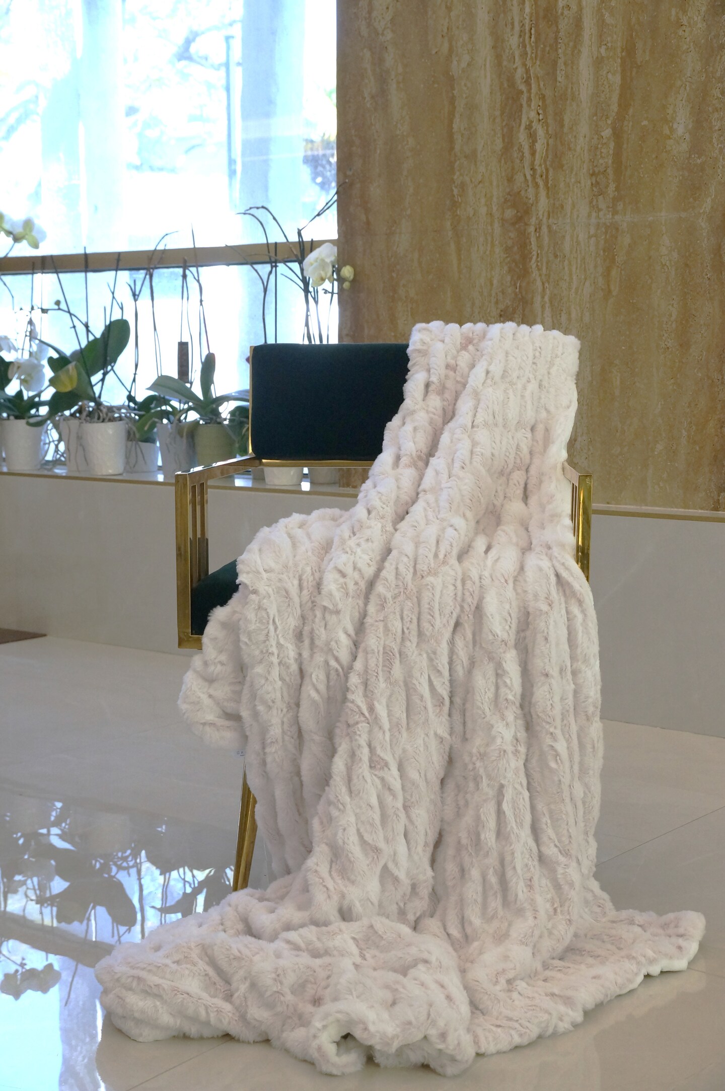 Ruched Minky Blanket - Minky Faux Fur - Luxury Blankets - Throw Blanket - Minky Blanket