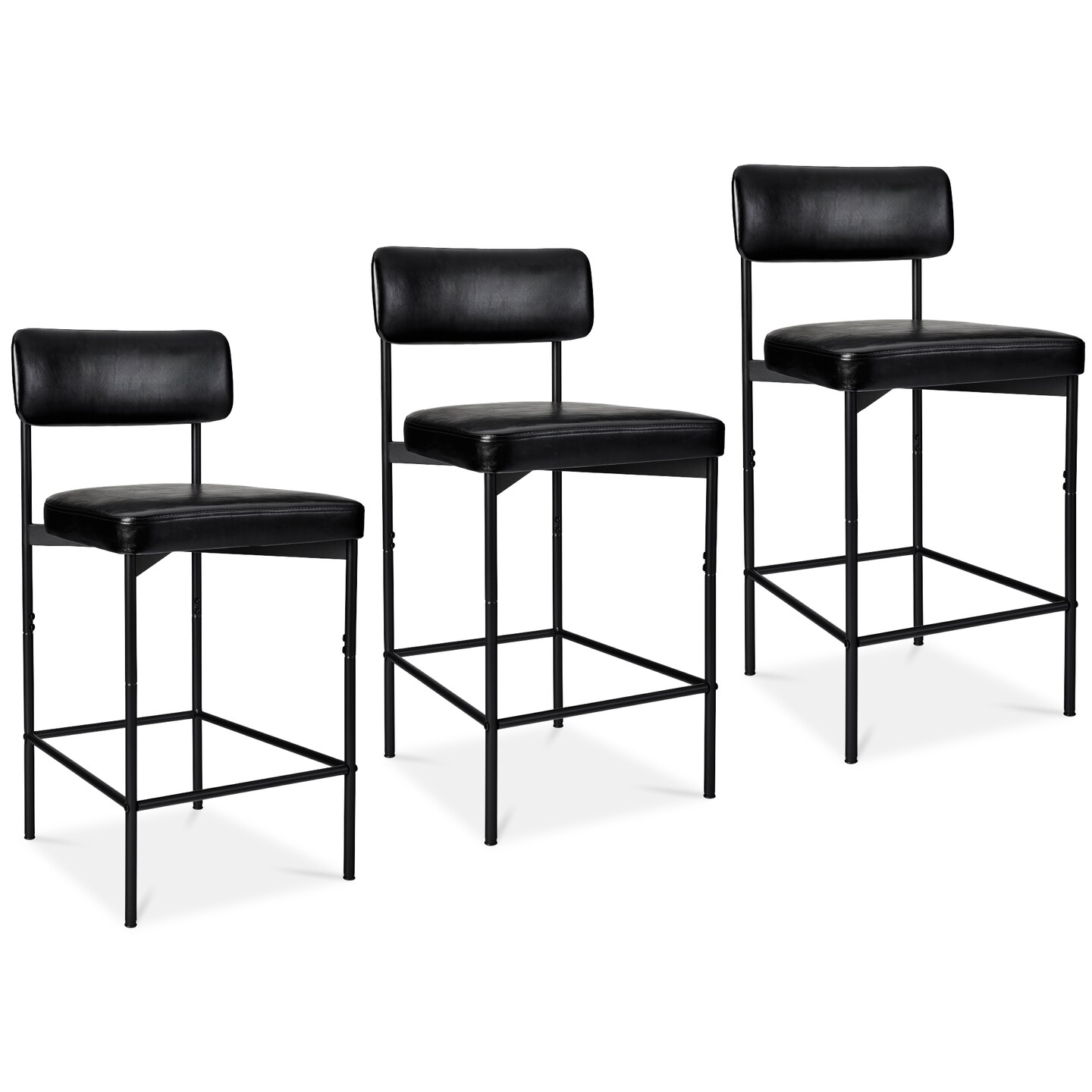 Best Choice Products Set of Faux Leather Counter Stools for Kitchen  Island and Dining w/ Metal Frame