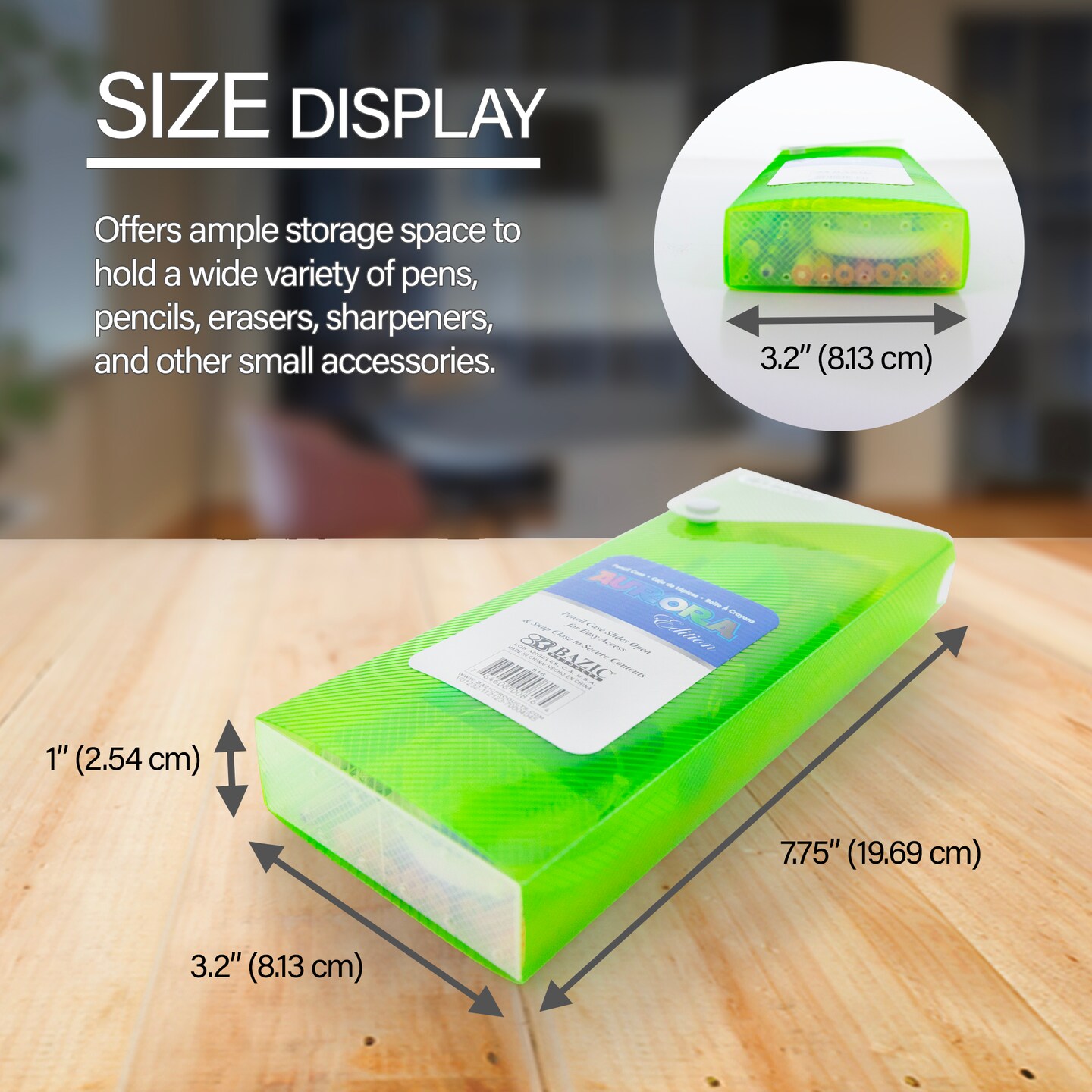 BAZIC Slider Pencil Case - Translucent