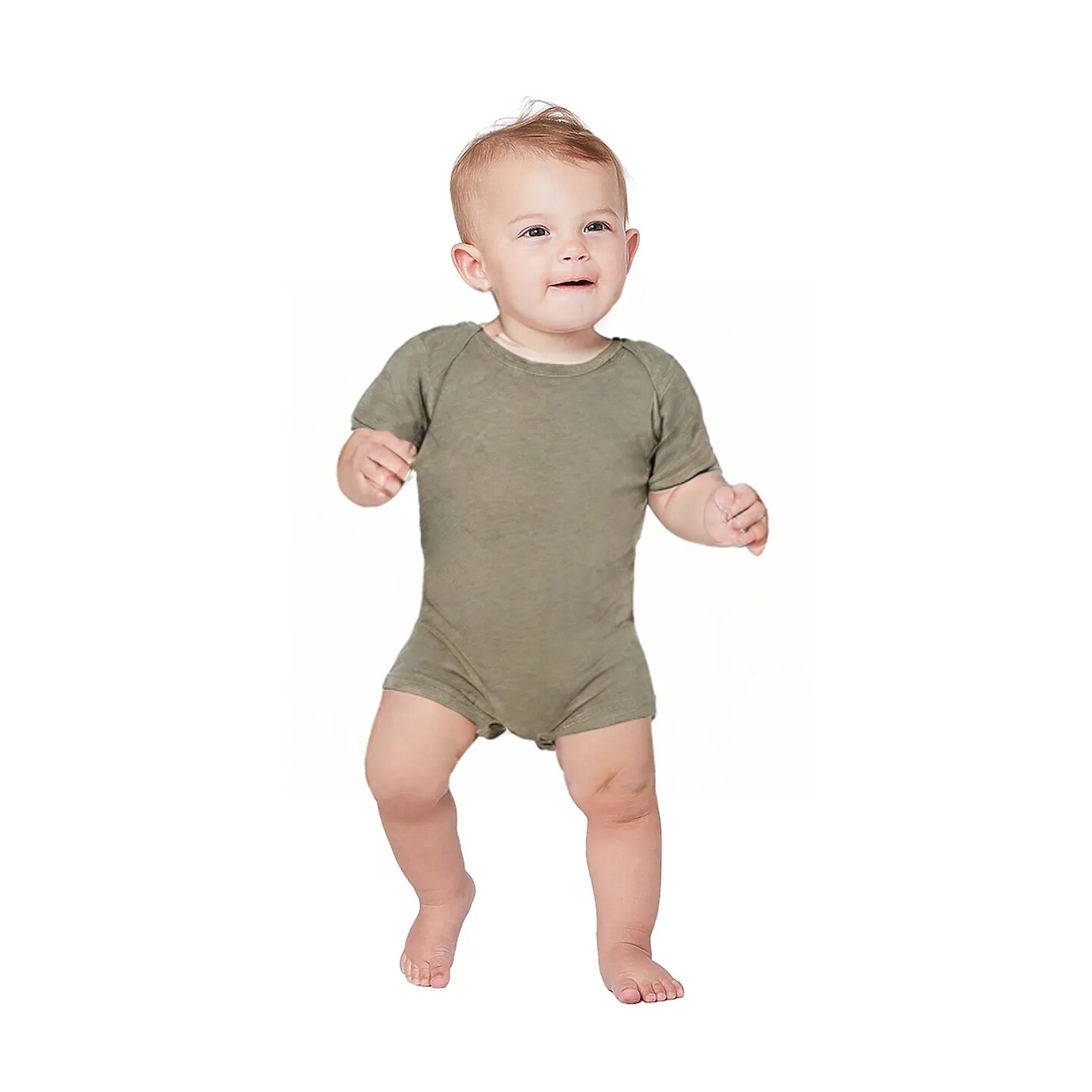 BELLA + CANVAS Infant Triblend Short Sleeve Bodysuit One Piece for Everyday Wear & Custom Print Infant Outfit
