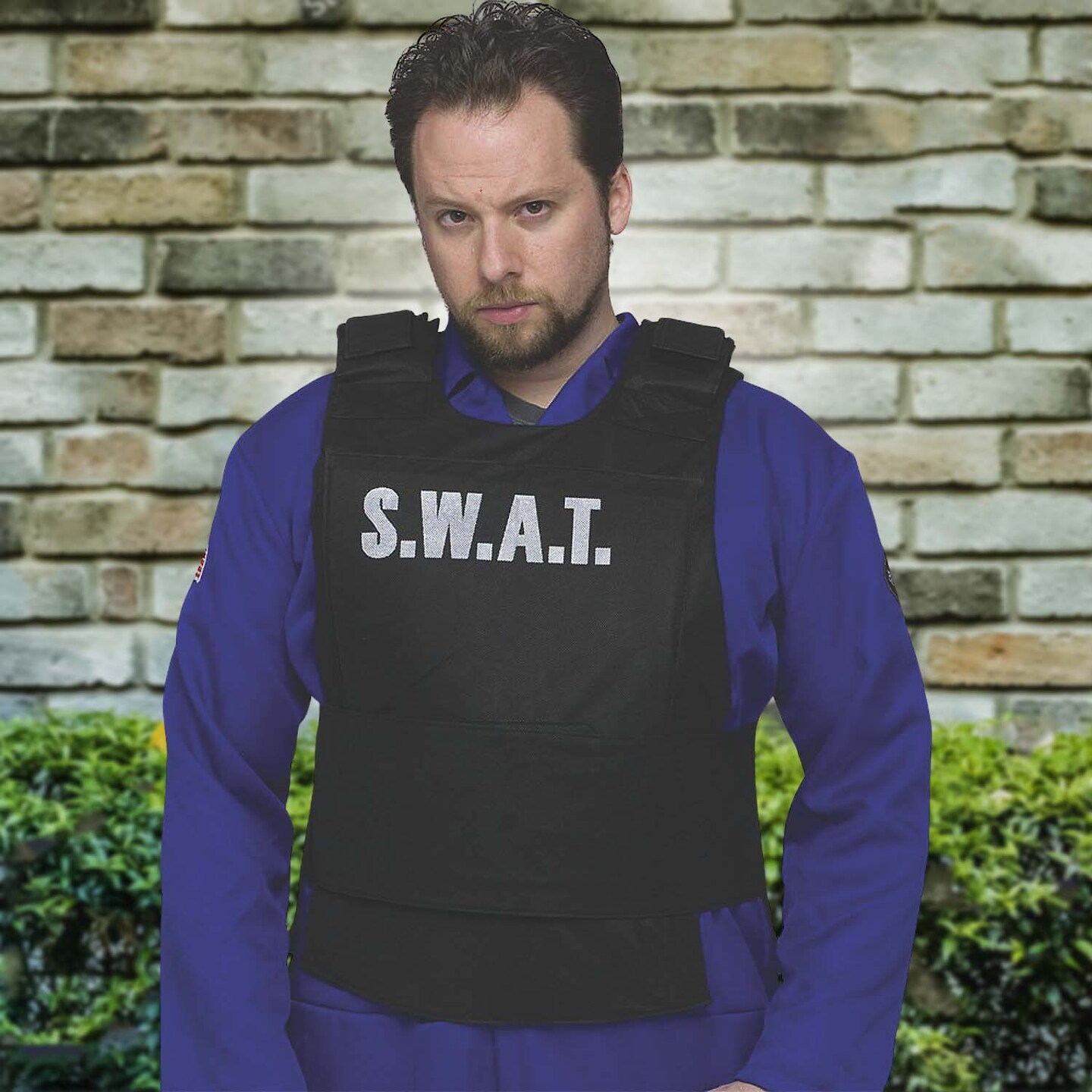 Adult SWAT Vest Costume Adjustable Polyester Tactical Outfit