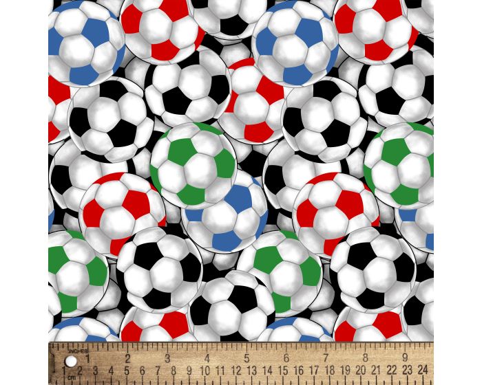 Packed Soccer Balls Cotton Fabric | By the Yard | Sewing and Crafting | 44 inches wide
