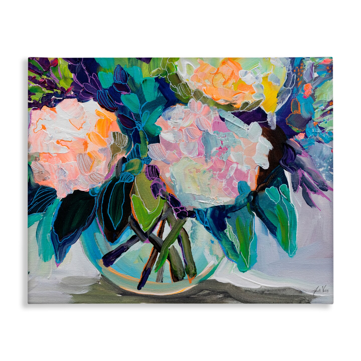Stupell Industries Late Summer Hydrangeas Canvas Wall Art, design by Jeanette Vertentes
