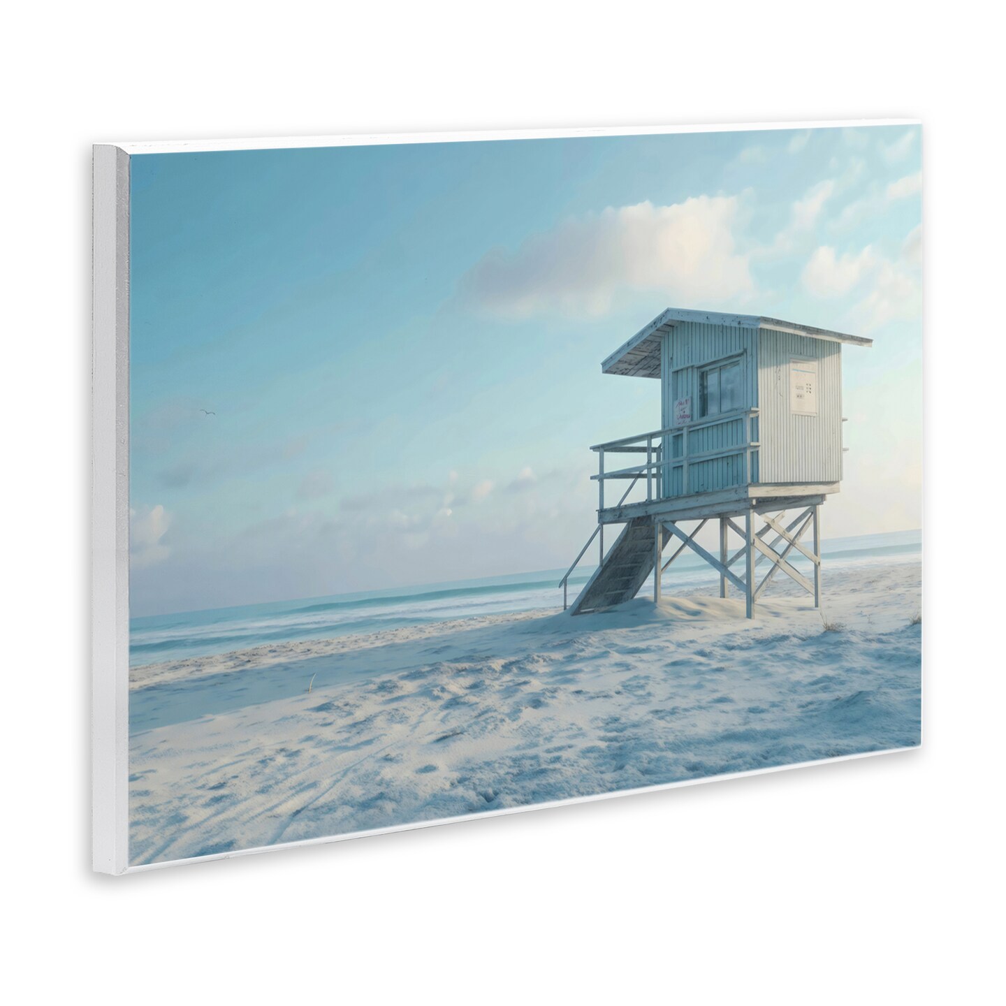 Stupell Industries Blue And White Beach Scene Wall Plaque Art, design by LSR Design Studio