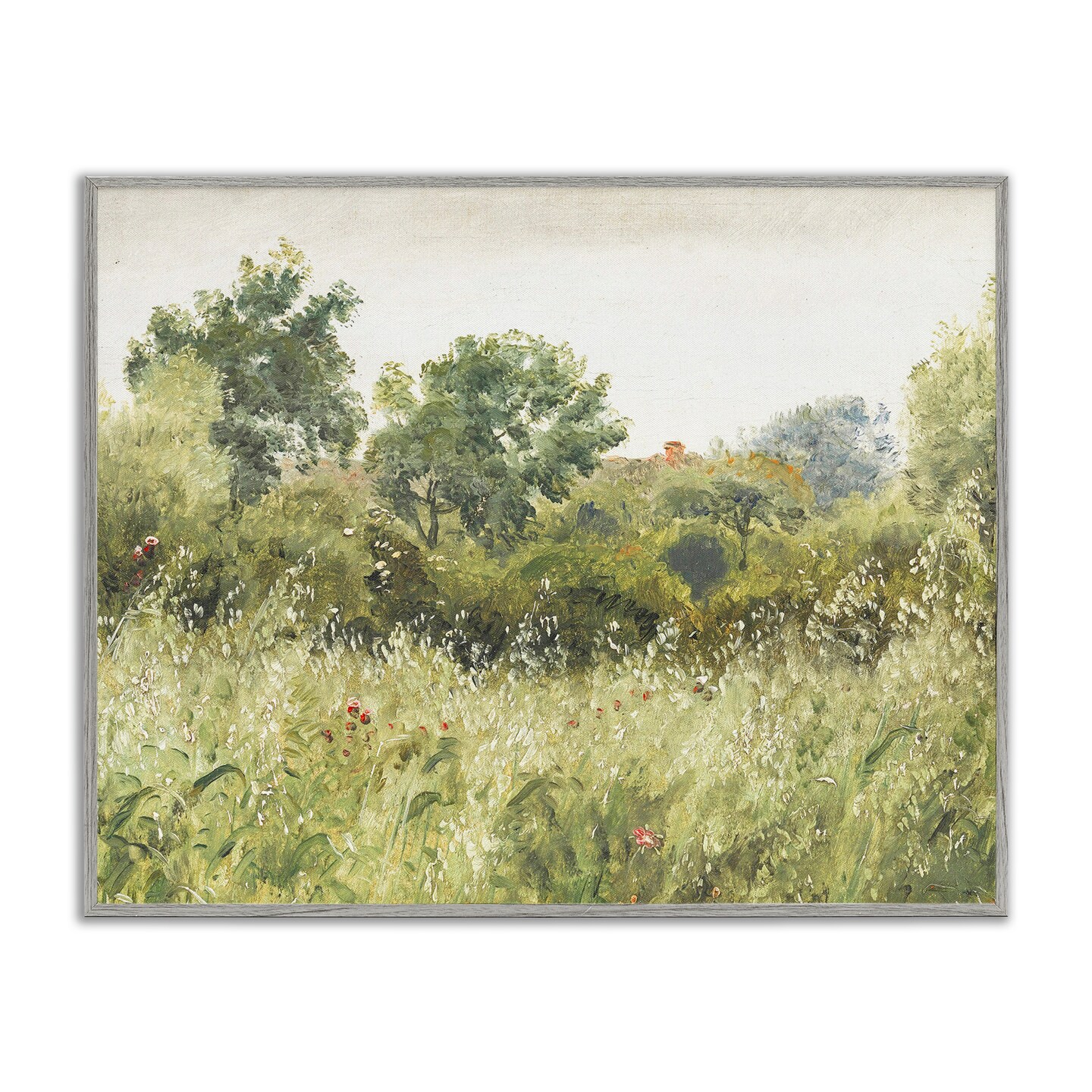 Stupell Industries Vintage Trees And Fields Black Framed Giclee Art, design by Leah Straatsma