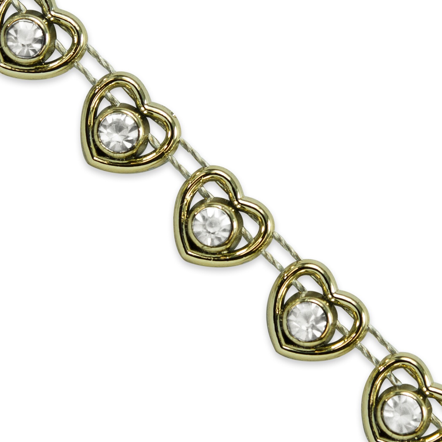 5 yards of Amour 3/8" Mini Heart Rhinestone Trim | 5 yard cut