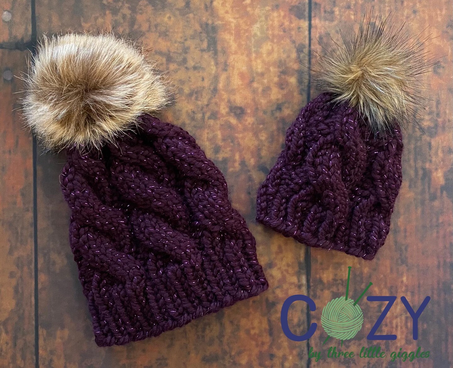 crochet dark purple beanie