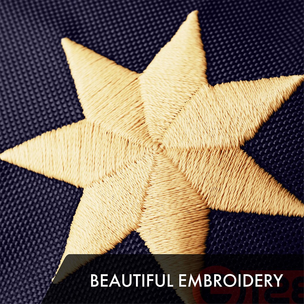 G128 Bennington Tea-Stained Flag | 2.5x4 Ft | Embroidered 420D Polyester - Embroidered Stars, Sewn Stripes, Brass Grommets, Indoor/Outdoor, Vibrant Colors, Quality Polyester