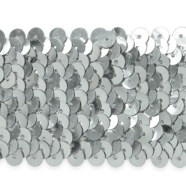 5 yards of 5 Row 1 3/4" Metallic Stretch Sequin Trim | 5 yard cut