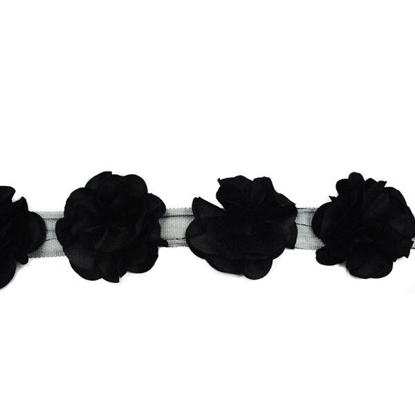 5 yards of Satin Look Flower Fabric Trim | 5 yard cut