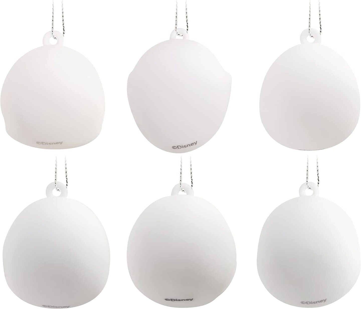 Tim Burton's The Nightmare Before Christmas Jack Skellington Heads Mini Christmas Ornaments, Shatterproof, Set of 6