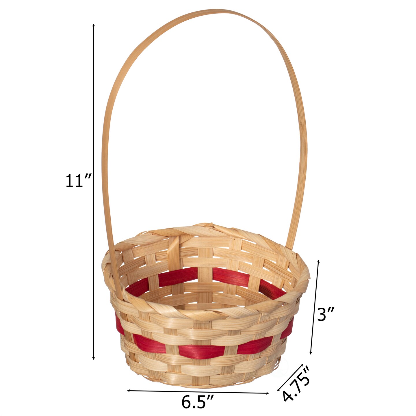 Wickerwise Multipurpose Hand-Woven Basket with Handle &#x2013; Ideal as Gift Basket, Food Storage, Flower and Bread Basket, Fruit Storage, and Decorative Usage - Perfect for Wedding, Garden or Home D&#xE9;cor
