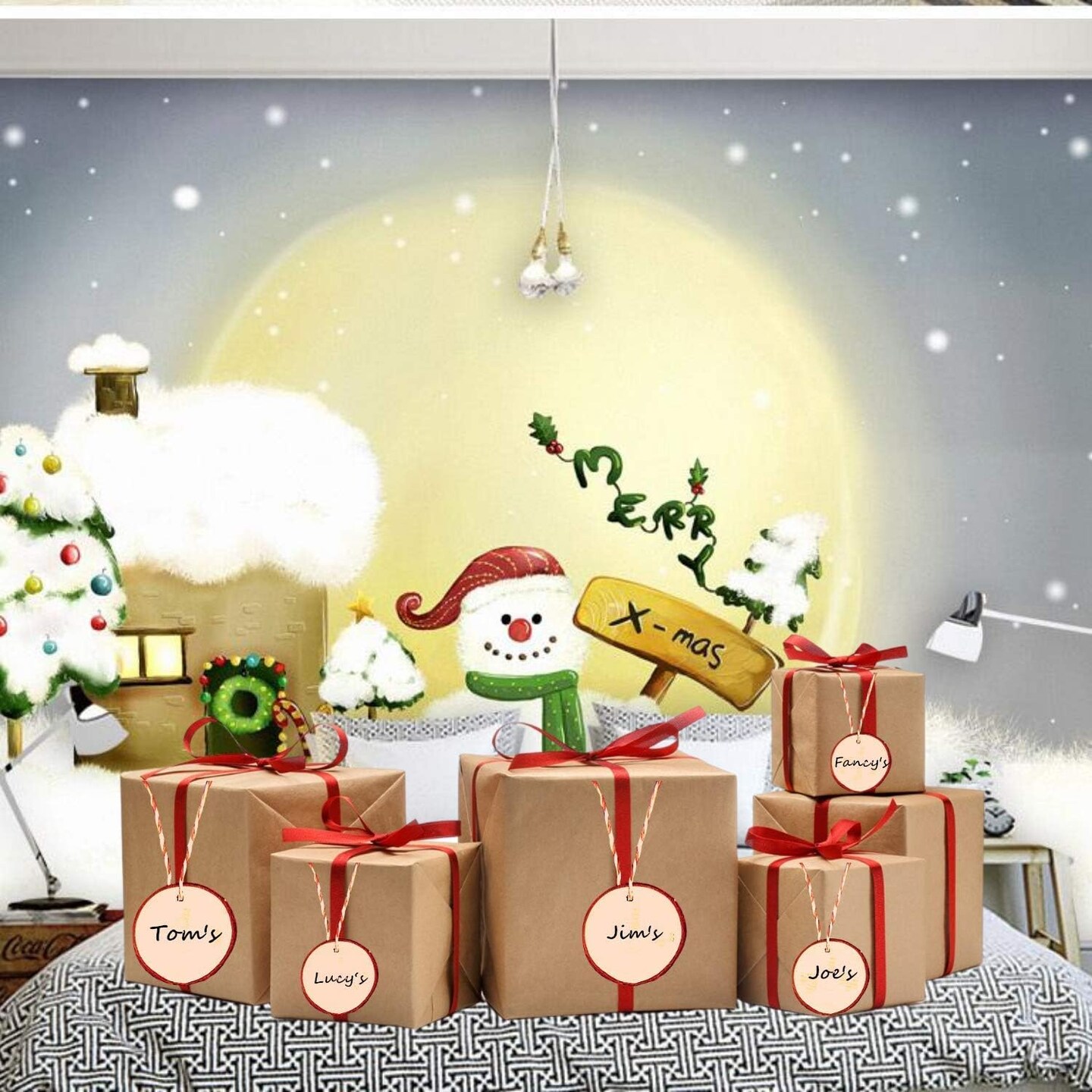 Wood Slices Craft Unfinished Wood kit Predrilled with Hole Wooden Circles for Arts Wood Slices Christmas Ornaments DIY Crafts 30 Pcs 2.0-2.4 inches