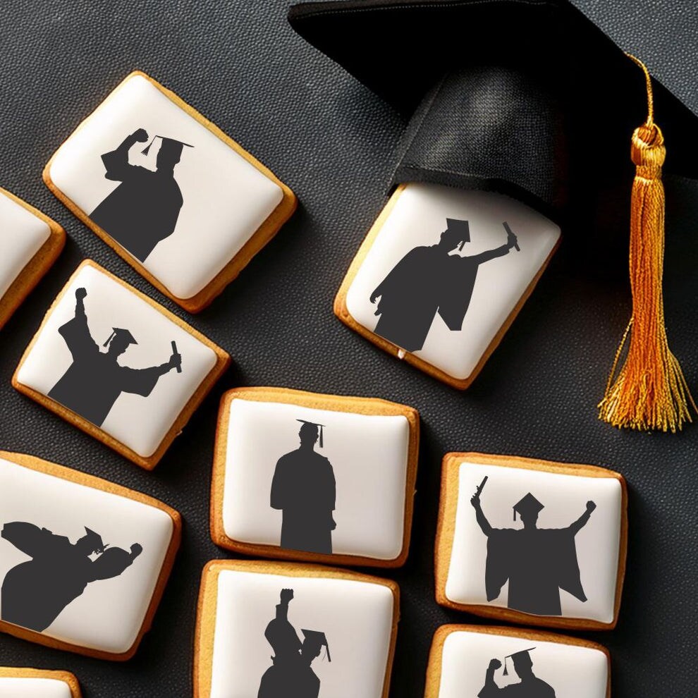 Male Graduate Silhouette 3 Piece Cookie Stencil Bundle