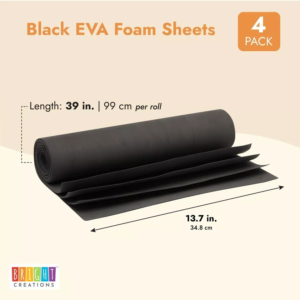 4 Pack 1mm EVA Foam Sheets for Cosplay, Arts Crafts DIY Halloween, 13.7 x 39"