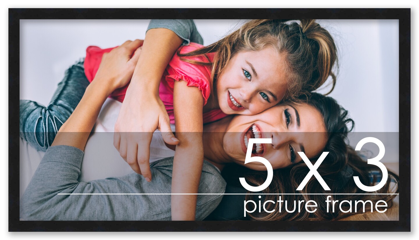 5x3 Solid Wood Picture Frame with UV-Resistant Acrylic &#x26; Acid-Free Backing, Available in 6 Finishes: Matte Black, Matte White, Metallic Bronze, Silver, Natural Wood Grain &#x26; Mahogany