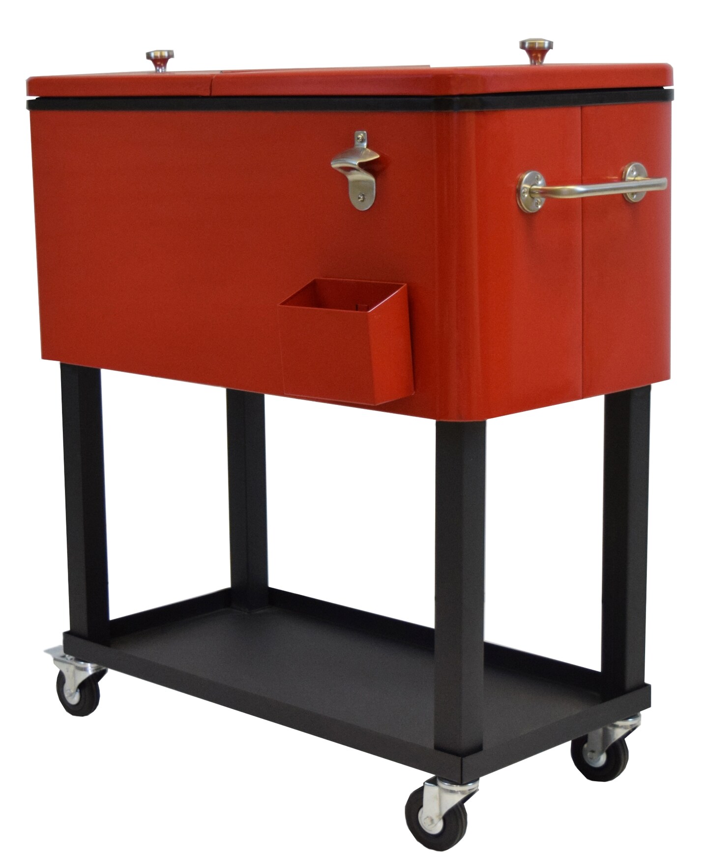 Outdoor Living and Style Contemporary Party Cooler with Bottle Opener - 35.5&#x22; - Red and Black