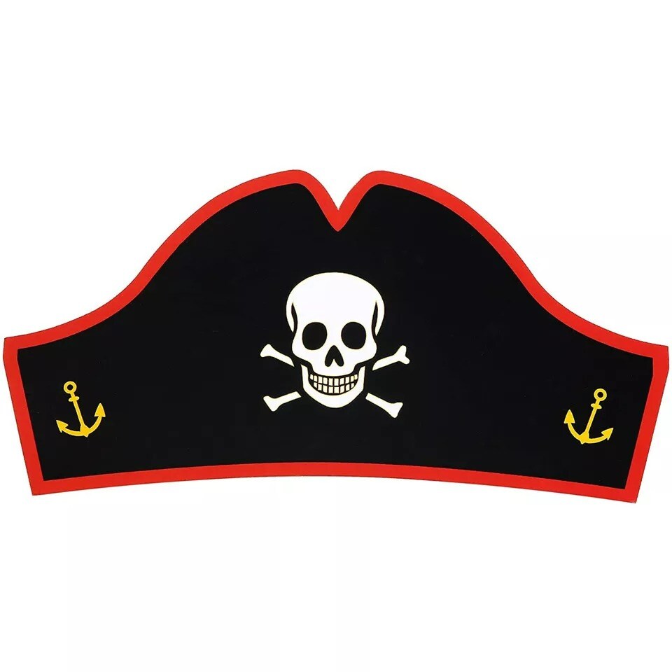 24 Count Cardboard Pirate Hats, Adjustable Hats for Halloween Pretend Play Party