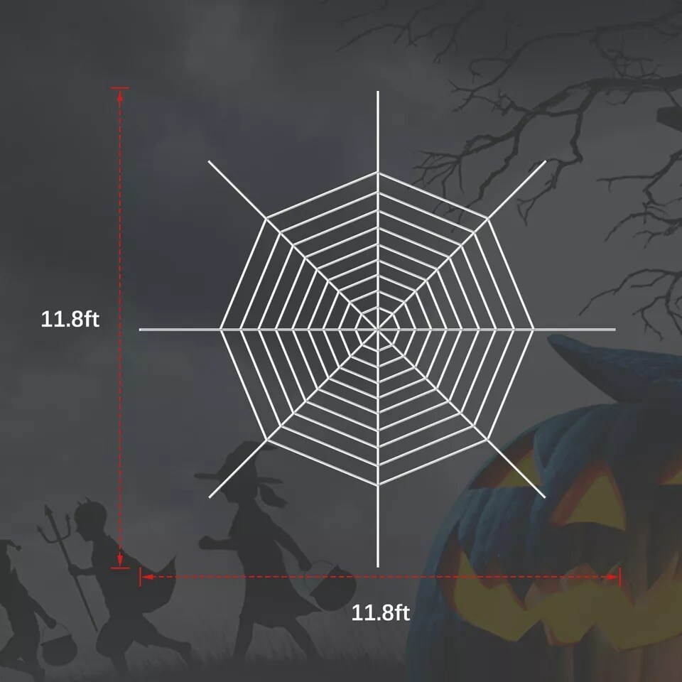 Large Halloween Spider Web Decoration 12FT Cobwebs Spooky Haunted House Outdoor