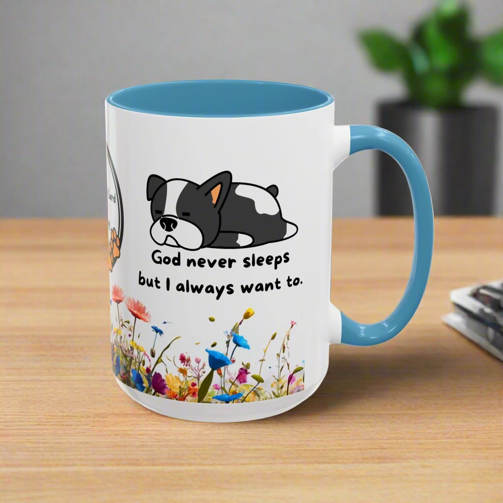 Christian 15oz Accent Coffee Mug "God never sleeps", Multiple colors, (with  flowers) | MakerPlace by Michaels